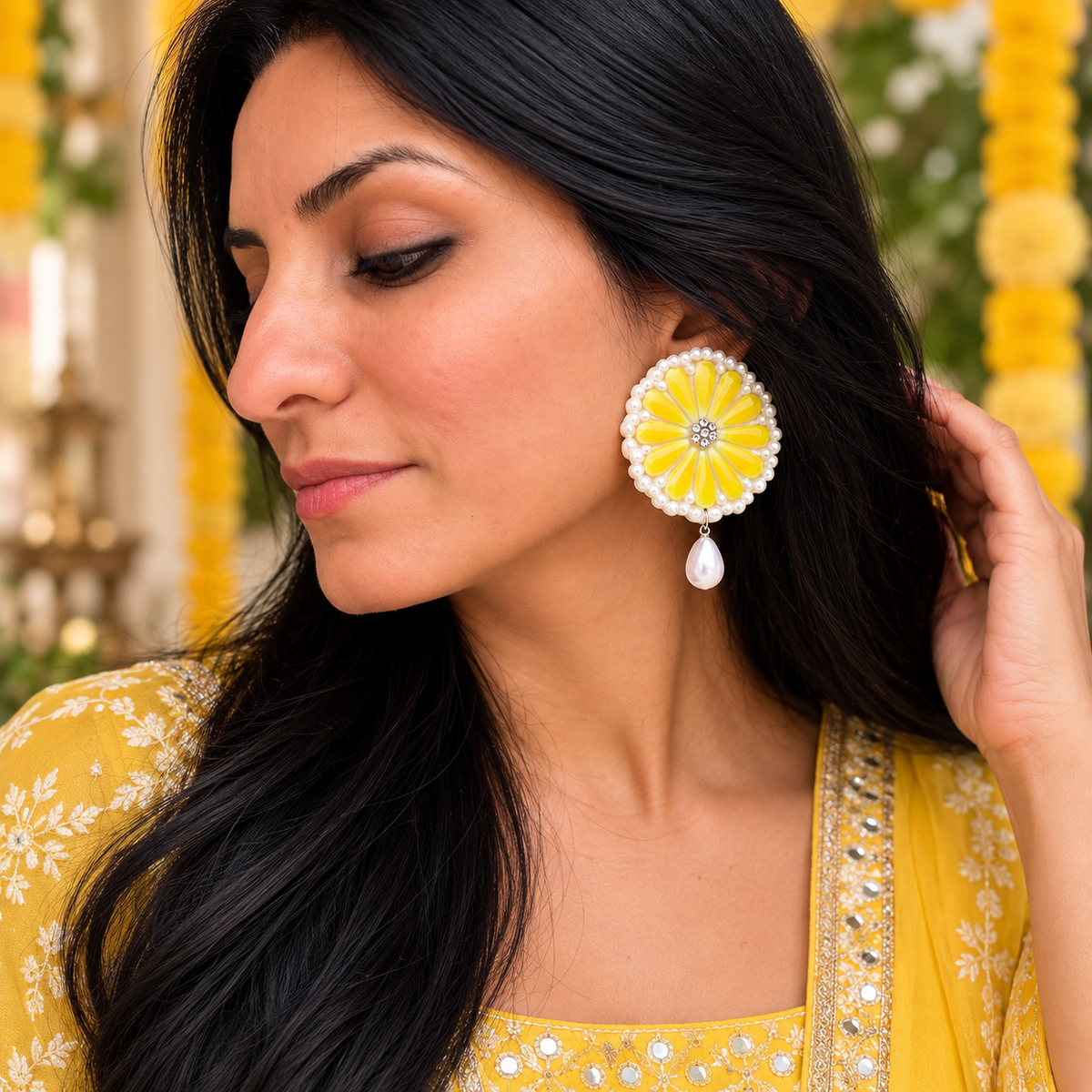 Sunlit Daisy Statement Earrings