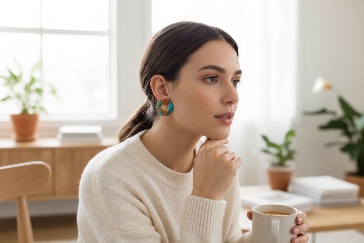 Blush Harmony Drop and Tropical Hoop Earrings