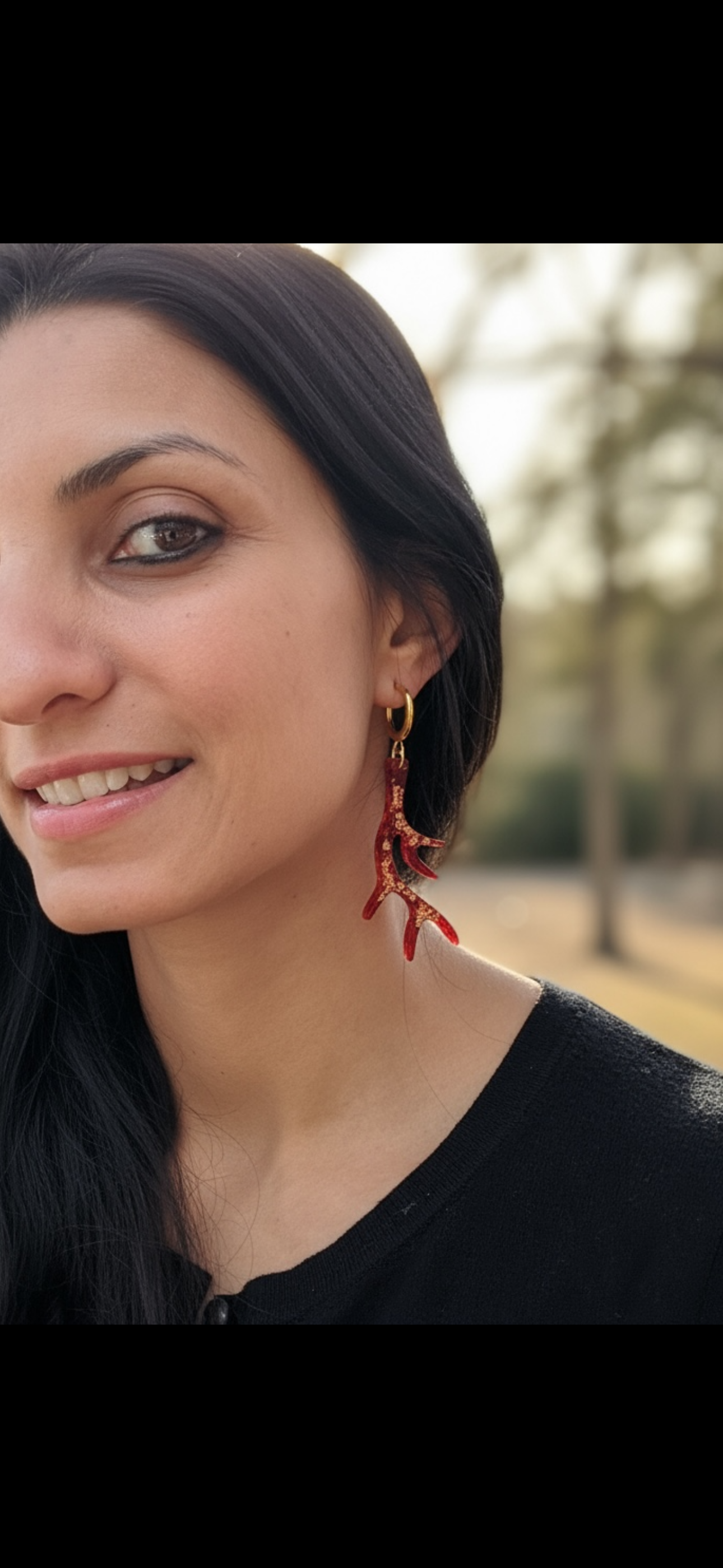 Crimson Antler Earrings