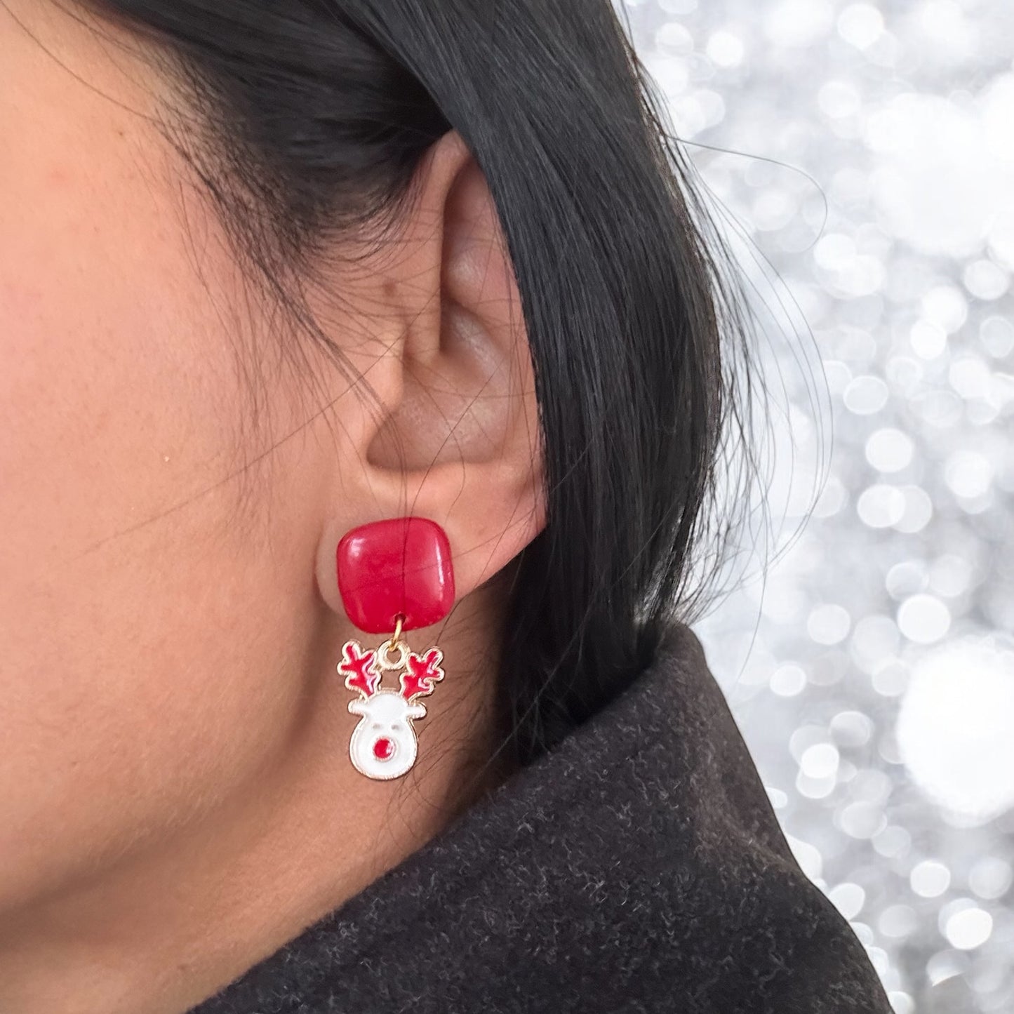 White Reindeer Dangles