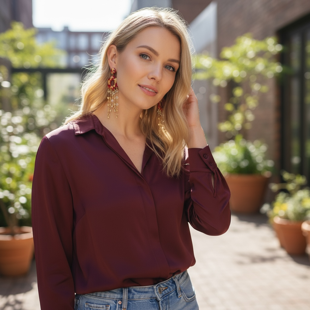 Crimson Bloom Dangle Earrings