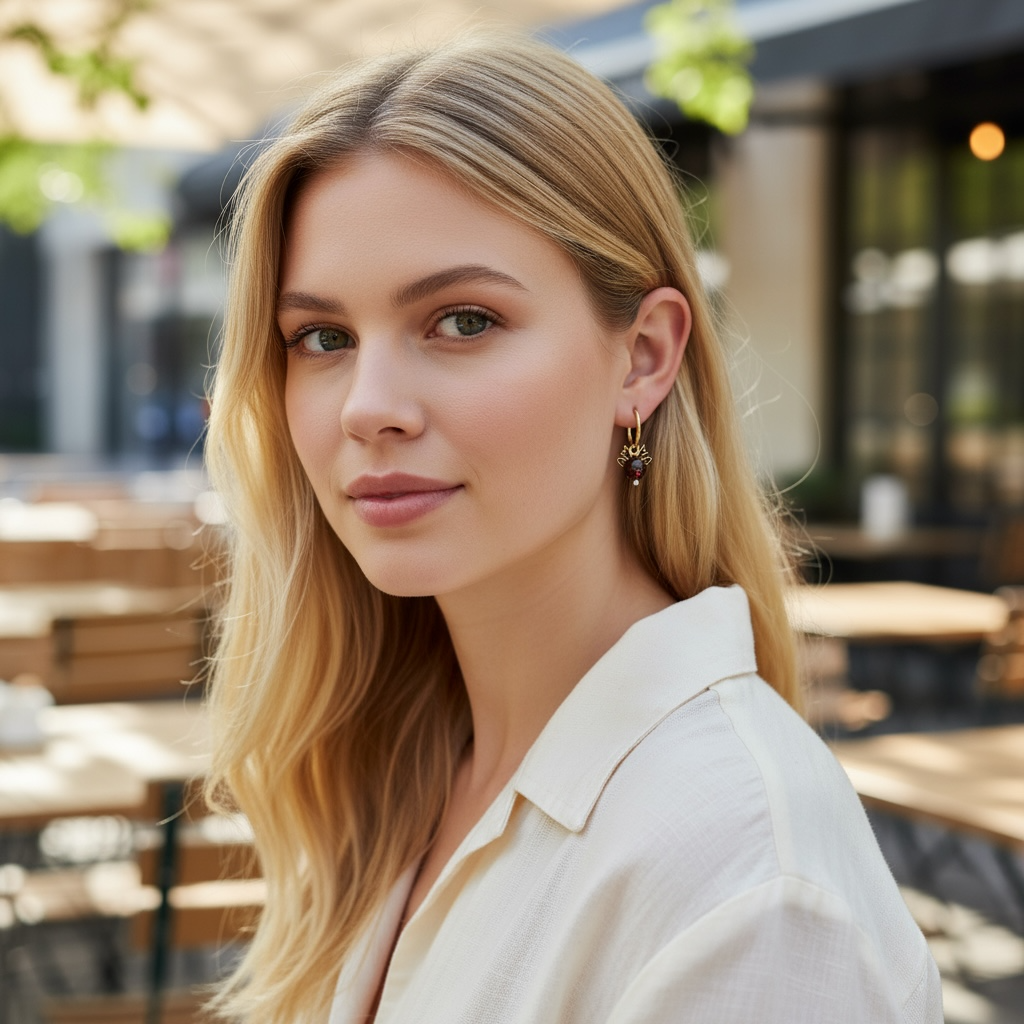 Black Reindeer Hoop Earrings – Holiday Charm Earrings, Christmas Jewelry, Cute Festive Gift