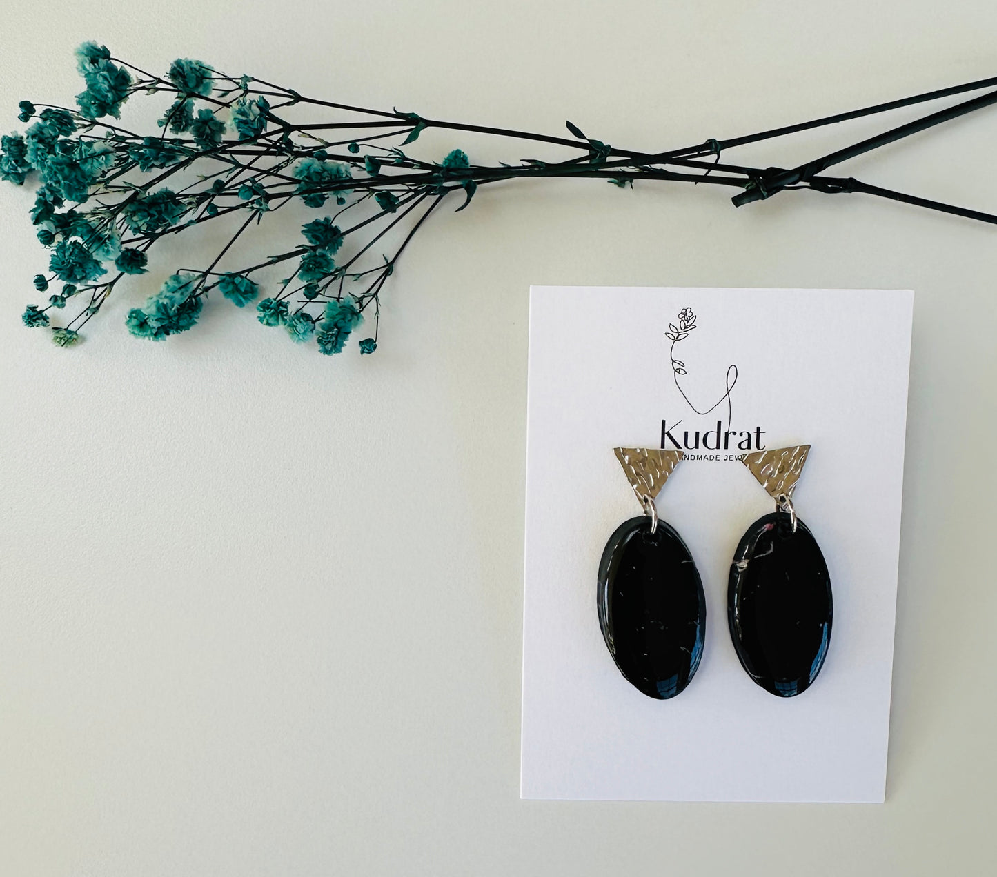 Black Teardrop Earrings