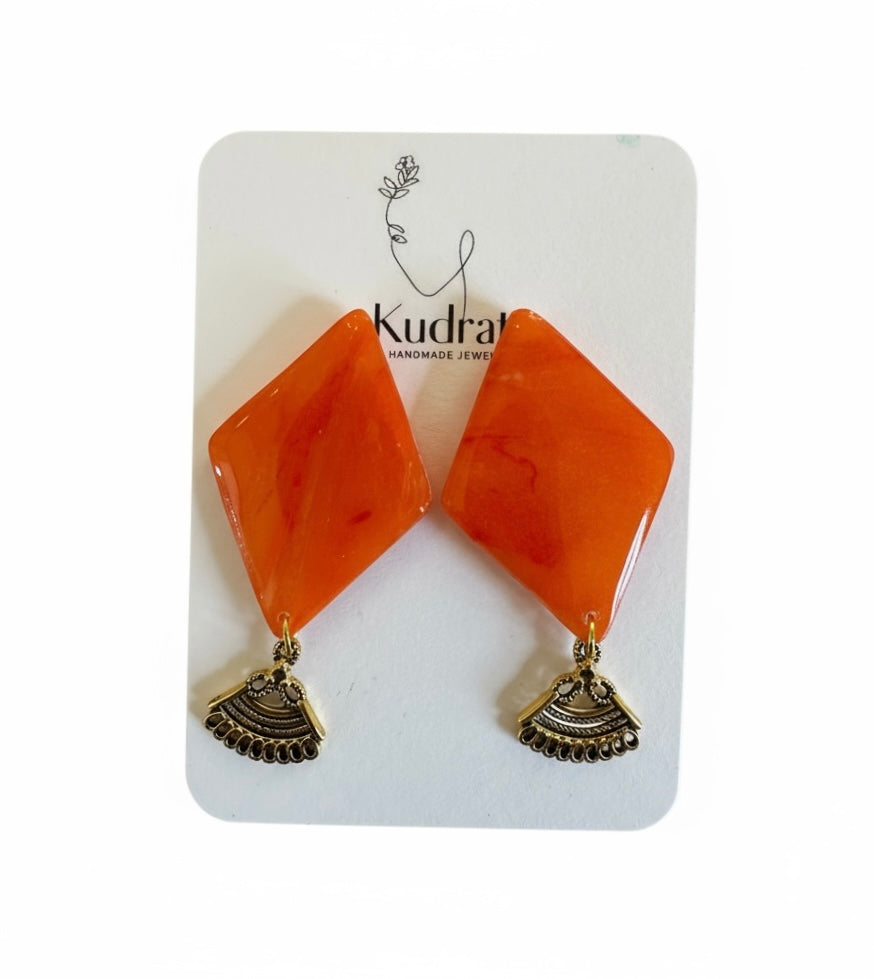 Fiery Sunset Diamond Earrings