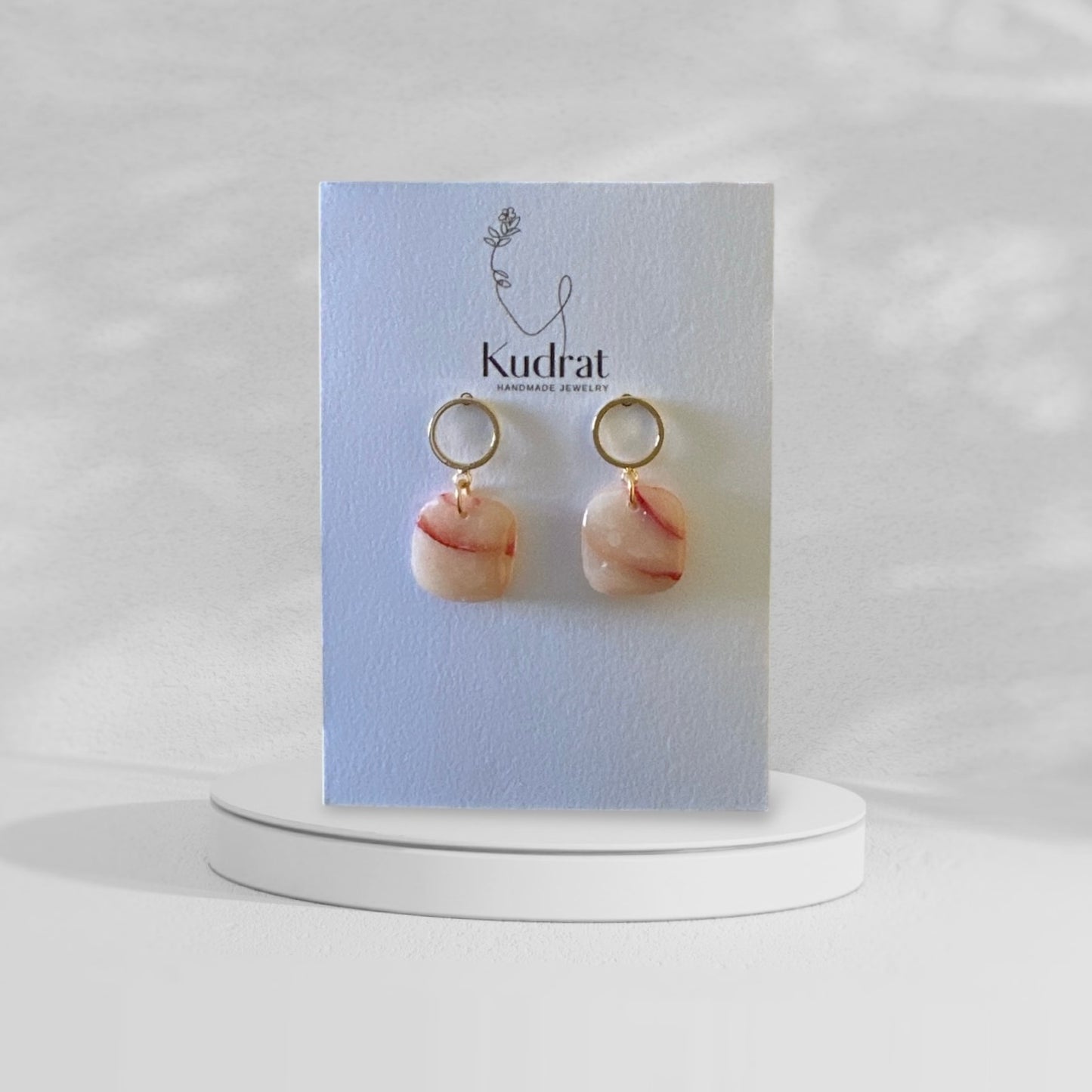 Pink Petal Marble Squares