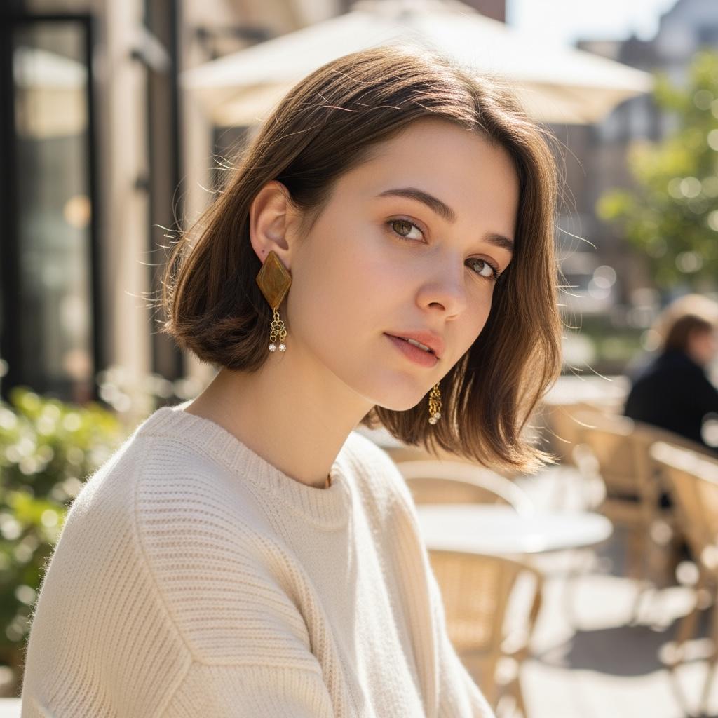 Aurora Dunes and Golden Earth Polymer Clay Earrings