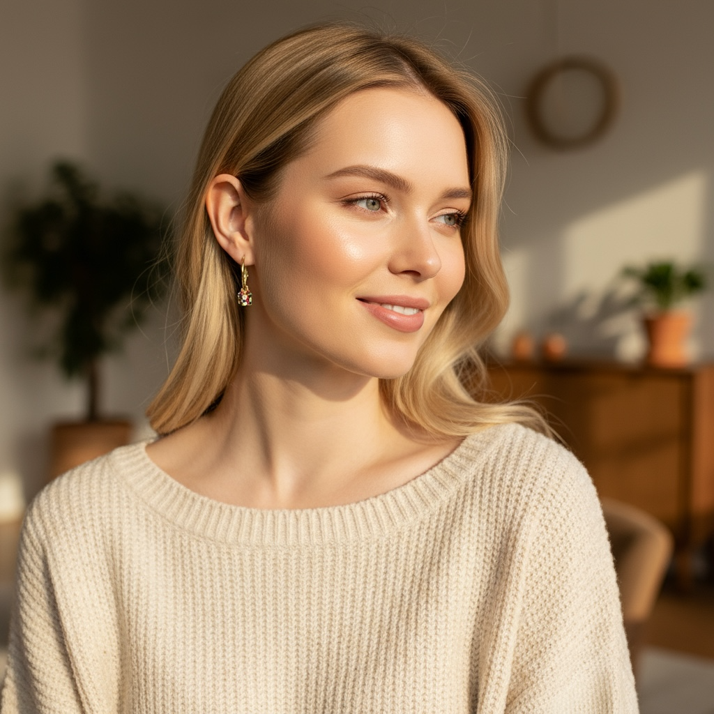 Christmas Gift Box Hoop Earrings – Holiday Jewelry, Festive Cute Earrings