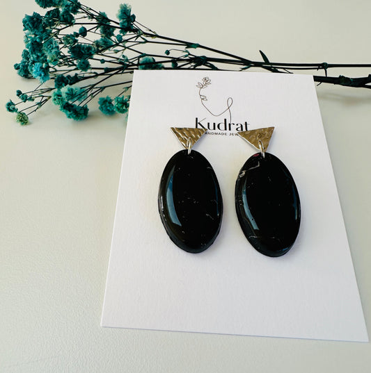 Black Teardrop Earrings