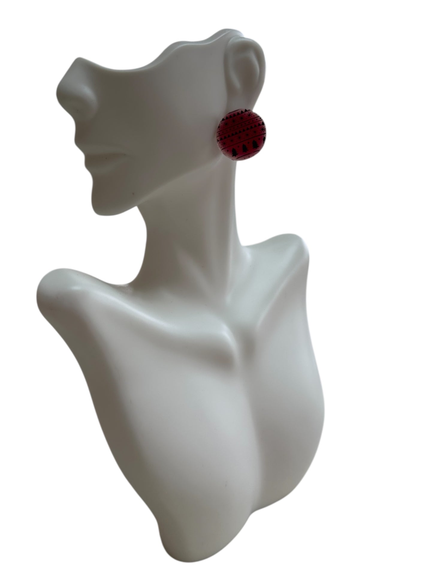 Holiday Circle Studs – Handmade Mini Earrings