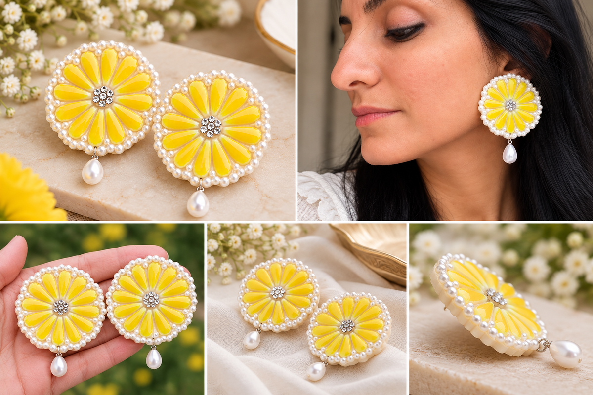 Sunlit Daisy Statement Earrings