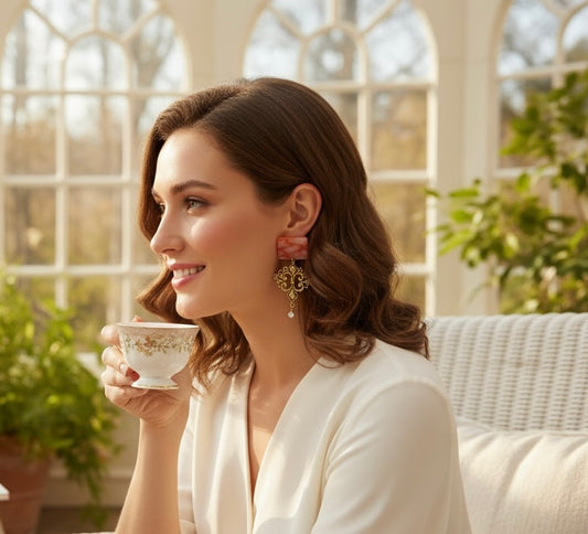 Golden Ember Statement Earrings