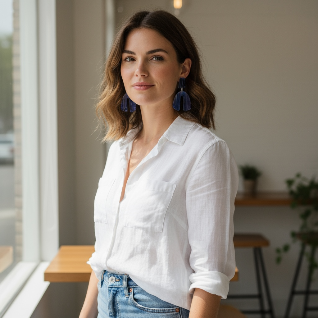 Midnight Marble Earrings