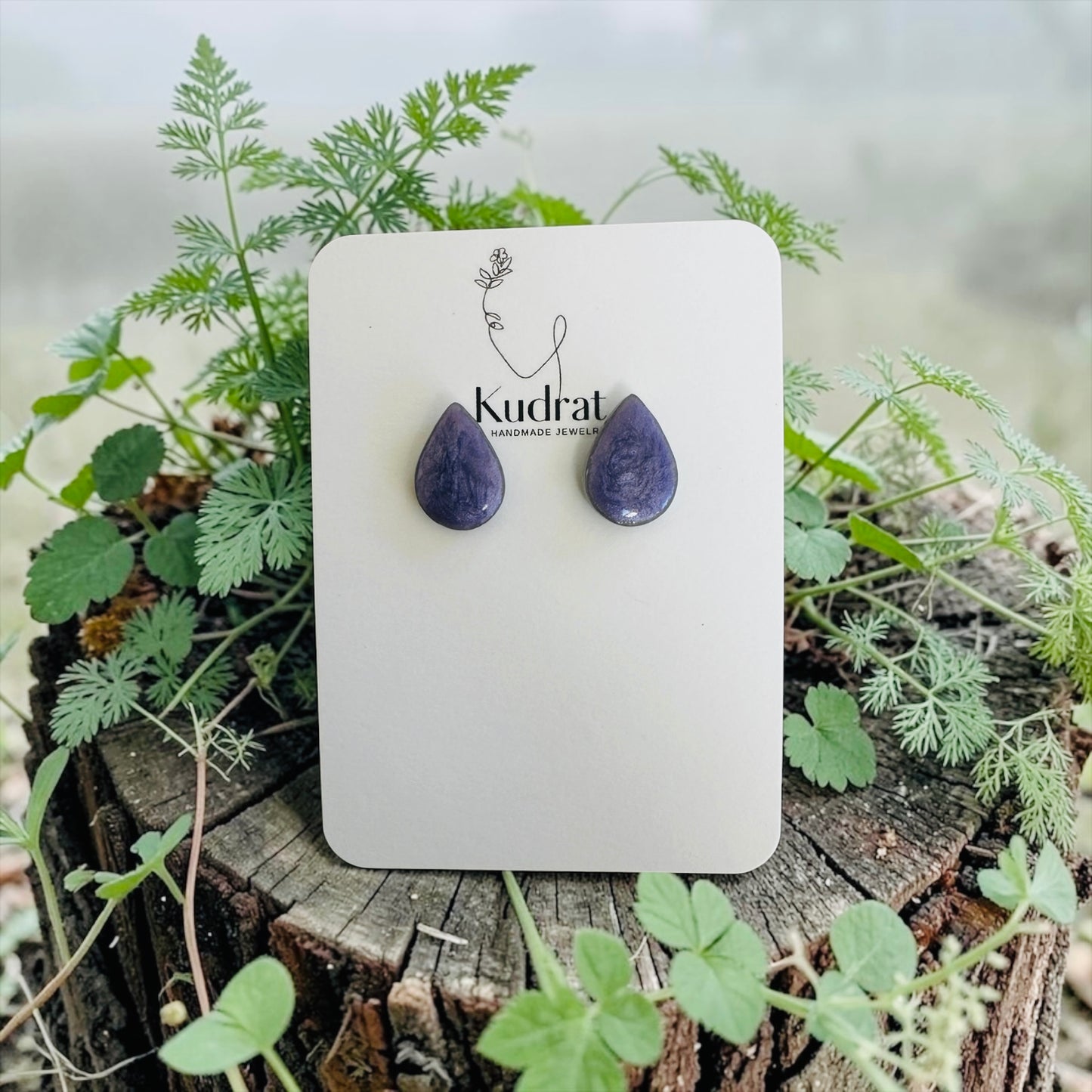 Tear Drop Stud Earrings | Lightweight Handmade Earrings | Pastel Clay Studs