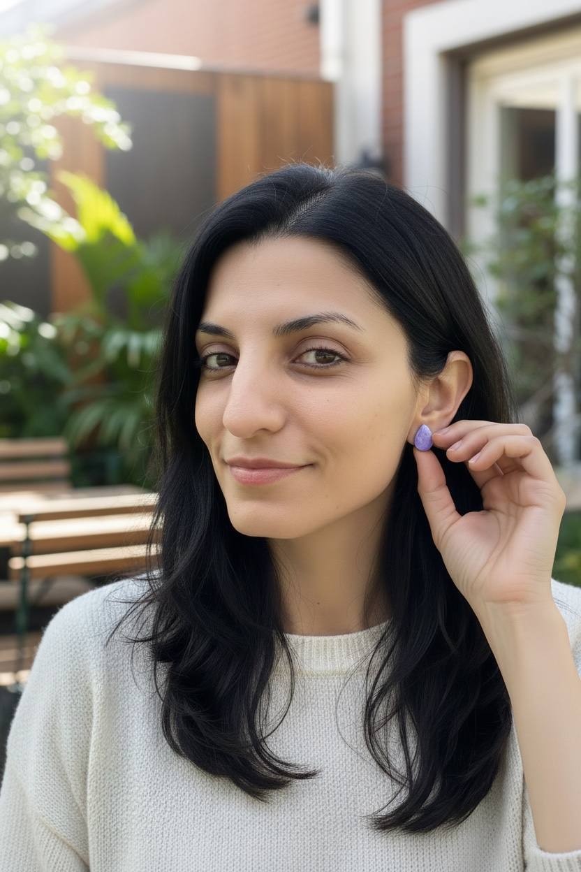 Tear Drop Stud Earrings | Lightweight Handmade Earrings | Pastel Clay Studs