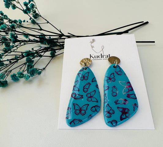 Vintage Aqua Dangle Earrings