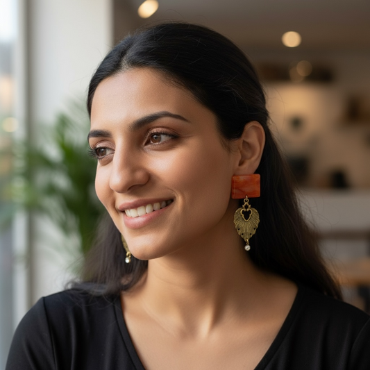 Golden Leaf Glow Earrings