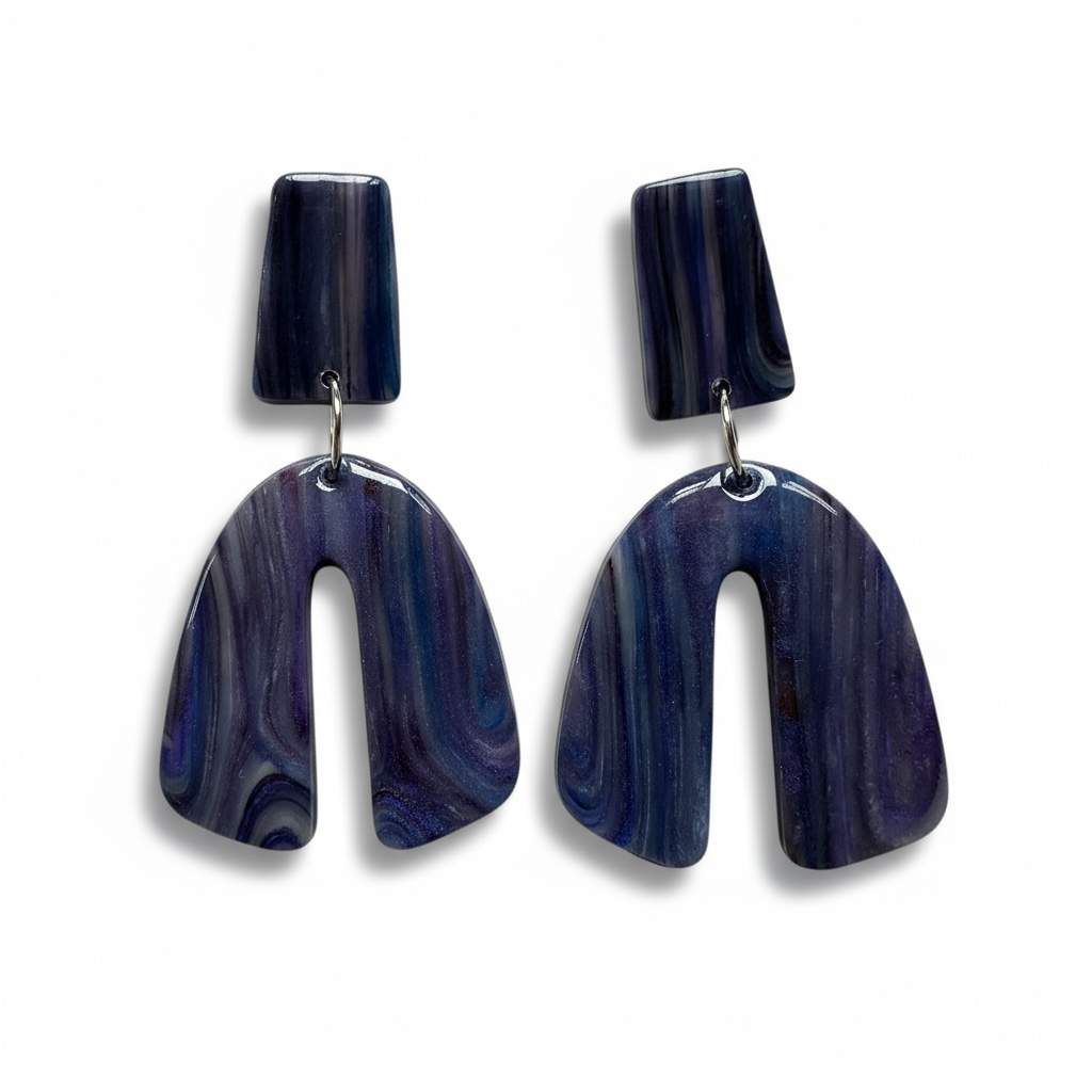 Midnight Marble Earrings