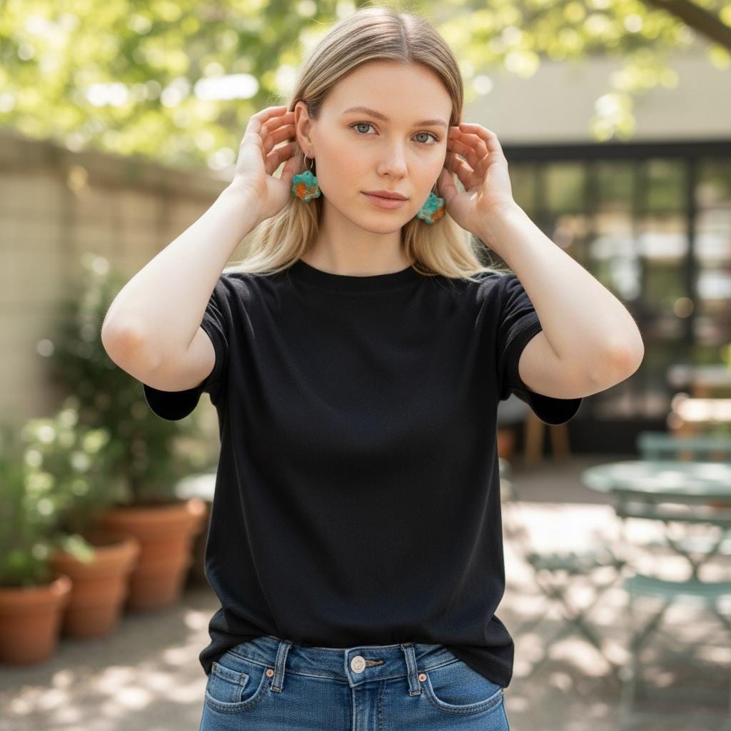 Tropical Wave Flower Hoops | Handmade Polymer Clay Earrings | Lightweight Boho Jewelry | Gift for Her